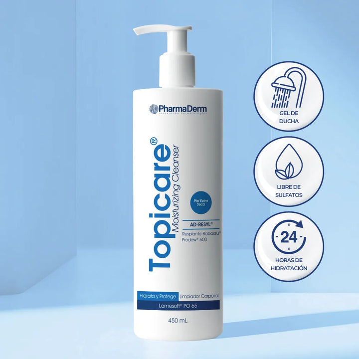 Topicare_Cleanser_Gel_de_Ducha_corporal_450ml_Pharmaderm_Piel_extra_seca_piel_sensible_suave_libres de_sulfato_hidratacion_intensiva